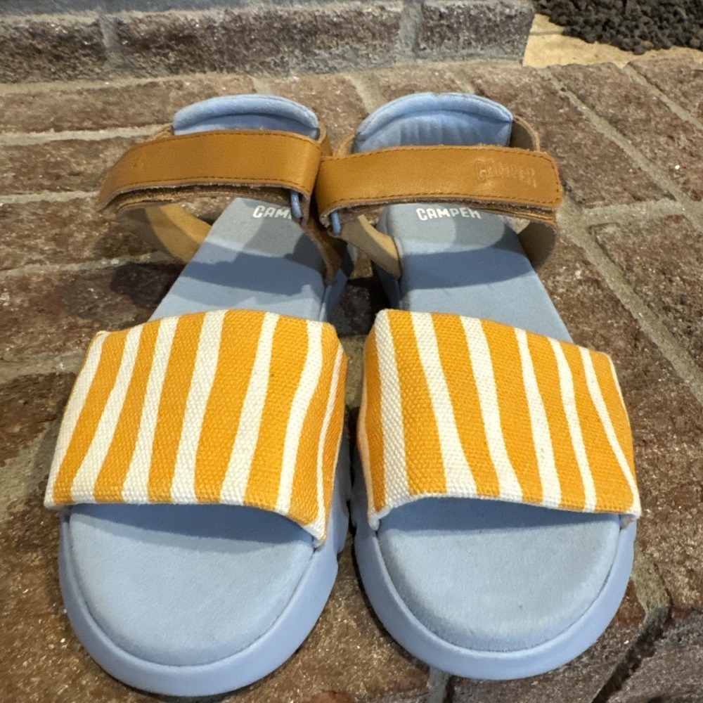 Camper Kids Oruga Leather Sandals Multicolor Strap Sandals, size 33 #271 - Picture 15 of 16